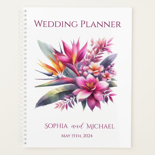 Aquarelle Tropical Bliss-Mariage-Planner (Devant)