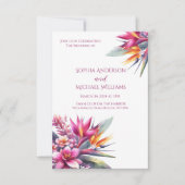 Aquarelle Tropical Bliss-Mariage Thème Invitation (Devant)