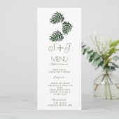 Aquarelle Tropical Botanical Palm Leaf Drop- Menu (Debout devant)