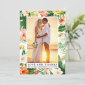 Aquarelle Tropical Coral Floral Amour et Merci (Debout devant)