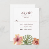 Aquarelle Tropical Destination Wedding RSVP (Devant / Derrière)