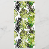 Aquarelle Tropical Feuille Menu mariage (Dos)
