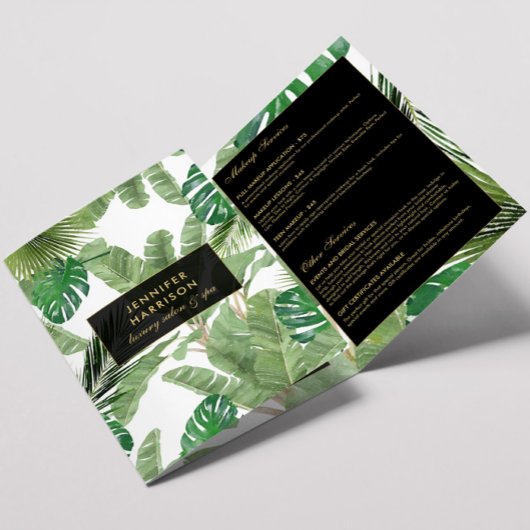 Aquarelle Tropical Feuille Motif Salon Brochure