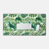Aquarelle Tropical Feuille Vert Moderne (Clavier et souris)