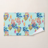 Aquarelle Tropical Fish & Coral Serviette Ensemble (Serviette à main)