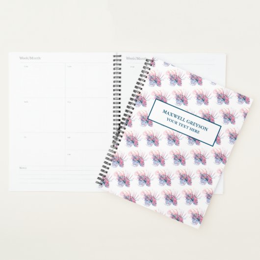 Aquarelle Tropical Fish Motif Planners (Devant avec enveloppe)