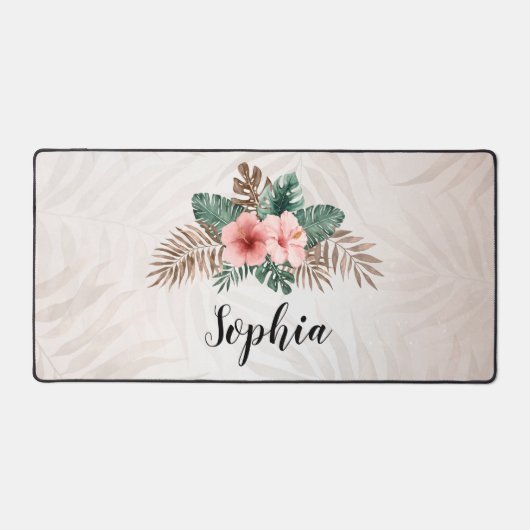 Aquarelle Tropical Floral Wreath Texte personnalis (Recto)