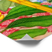 Aquarelle Tropical Macaw Parrots Poster (Coin)