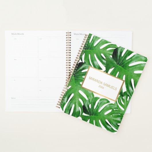 Aquarelle Tropical Monstera Feuilles (Devant avec enveloppe)