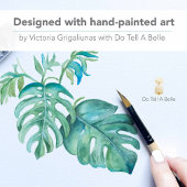 Aquarelle Tropical Palm Feuille Étiquette de adres