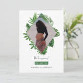 Aquarelle Tropical Photo Faire-part de grossesse (Debout devant)