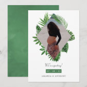 Aquarelle Tropical Photo Faire-part de grossesse (Devant / Derrière)