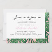 Aquarelle Tropical Rose Bachelorette Invitation (Devant)