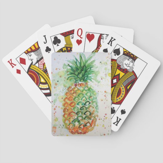Aquarelle tropicale à ananas Jeu de cartes (dos)