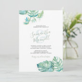 Aquarelle tropicale Faire-part de mariage de verdu (Debout devant)
