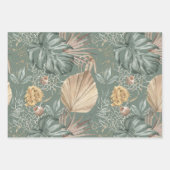 Aquarelle Tropicale Gold & Green Feuille Motif (Devant)
