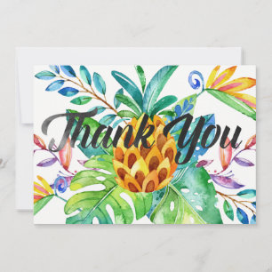 Aquarelle tropicale hawaïenne Merci d'ananas