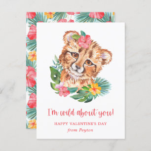 Aquarelle Tropicale Lion taille carte postale Vale