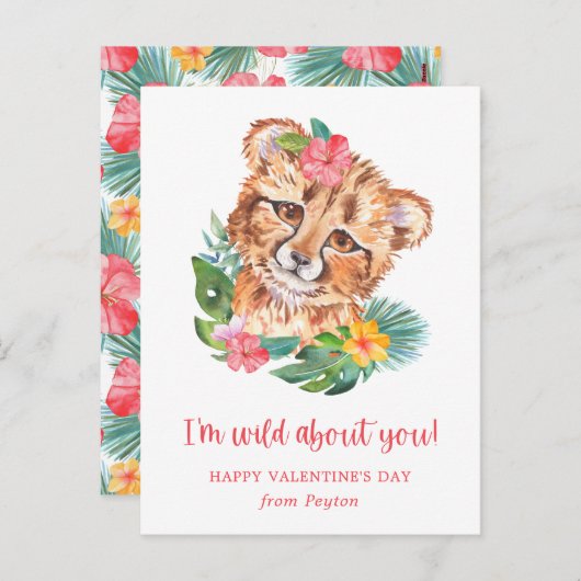 Aquarelle Tropicale Lion Taille de carte postale V (Devant / Derrière)