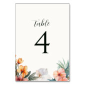 Aquarelle tropicale Mariage floral Numéro de table (Par défaut)