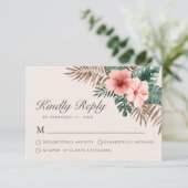 Aquarelle tropicale moderne Crème florale Carte RS (Debout devant)