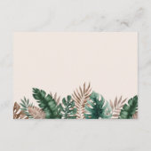 Aquarelle tropicale moderne Crème florale Carte RS (Dos)