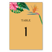 Aquarelle tropicale - Numéro de table mariage (Dos)