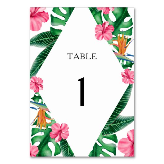 Aquarelle tropicale - Numéro de table mariage (Par défaut)