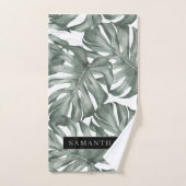 Aquarelle tropicale Oasis moderne Feuille Motif (Serviette à main)