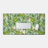 Aquarelle tropicale Palm Feuille Monogramme (Clavier et souris)