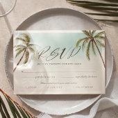 Aquarelle tropicale Palm Tree RSVP Entrée Choix