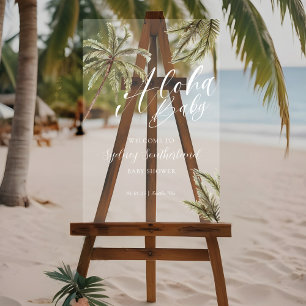 Aquarelle tropicale Palm Trees Baby shower Bienven