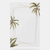 Aquarelle tropicale Palm Trees Mariage Bienvenue (Recto)