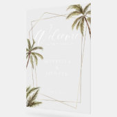 Aquarelle tropicale Palm Trees Mariage Bienvenue (Angle)