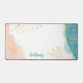 Aquarelle Tropicale Pink Gold Leaf Personnalisé (Recto)