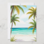 Aquarelle tropicale Plage Mariage Invitation (Dos)