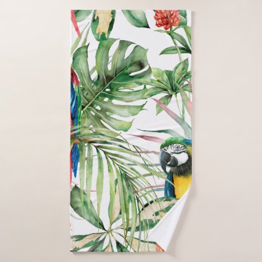 Aquarelle tropicale sans coutures motif avec perro (Serviette de bain)