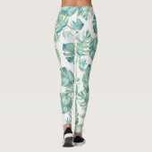 Aquarelle tropicale Verdure Leggings de yoga (Dos)