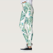 Aquarelle tropicale Verdure Leggings de yoga (Gauche)