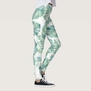Aquarelle tropicale Verdure Leggings de yoga