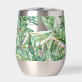 Aquarelle tropicale Vert Feuille Gold Love (mince) (Avant)