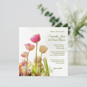 Aquarelle Tulip Personnalisé Mariage Invitation