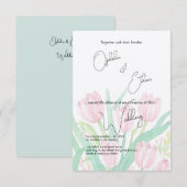Aquarelle tulipe, Faire-part de mariage (Devant / Derrière)