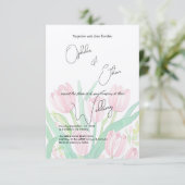 Aquarelle tulipe, Faire-part de mariage (Debout devant)