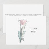 Aquarelle Tulipe simple Merci funéraire (Devant / Derrière)