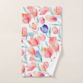 Aquarelle Tulips Motif de salle de bain (Serviette à main)