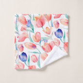 Aquarelle Tulips Motif de salle de bain (Gant de toilette)