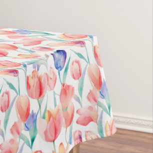 Aquarelle Tulips Motif Nappe