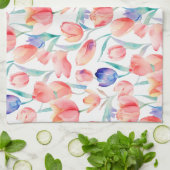 Aquarelle Tulips Motif Serviettes de cuisine (Plié)