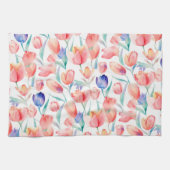 Aquarelle Tulips Motif Serviettes de cuisine (Horizontal)